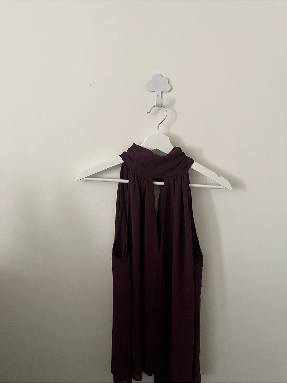 H&M Sleeveless High-Neck Plum Top